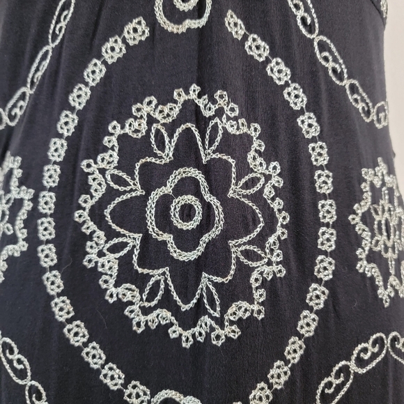 I.N.C. International Black Floral Embroidered Maxi Dress Sz S Y2K Fairy Grunge - Picture 3 of 10